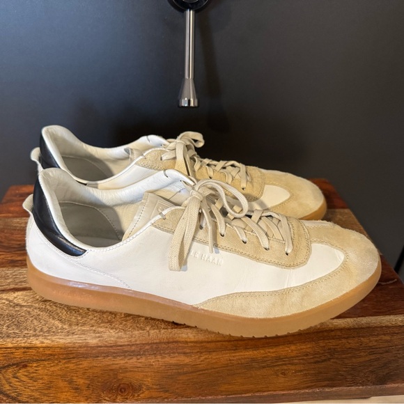 Cole Haan GrandPro Turf Shoes Ivory Stone Mens Size 11.5 Suede Leather Sneakers - Picture 2 of 6